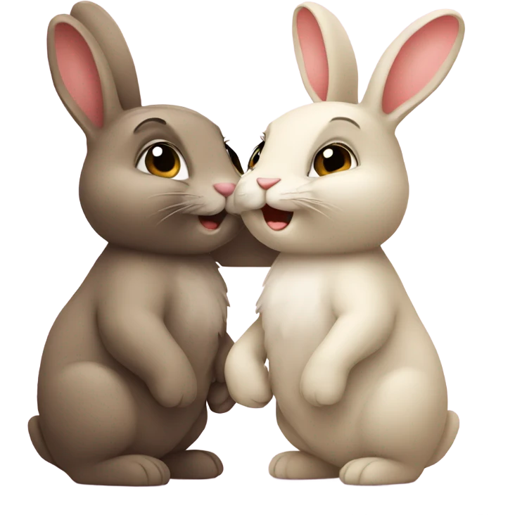 Two bunny in love emoji