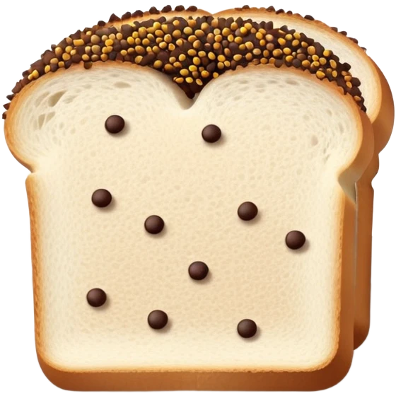 Slice of white bread on a white plate with chocolate sprinkles on top emoji