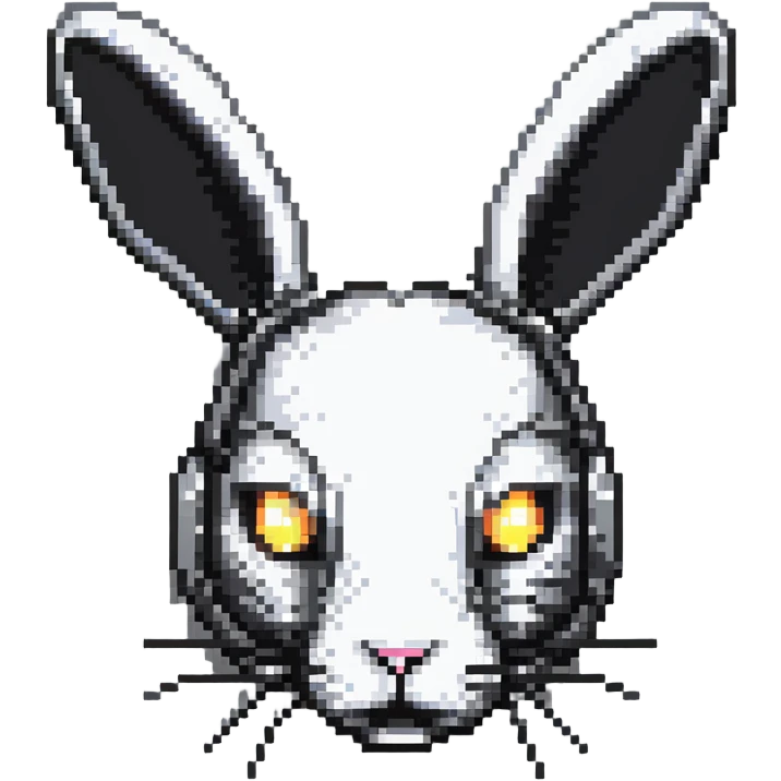 futuristic rabbit robot face, only the face emoji