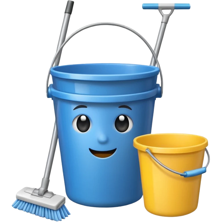 one bucket with cleaning equipment emoji