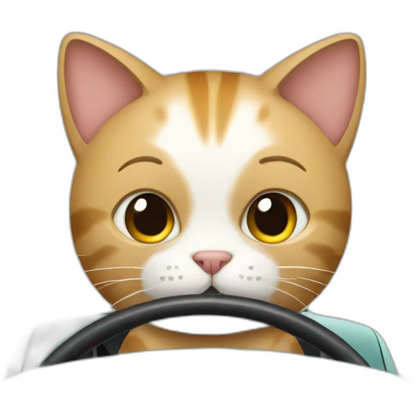 Cat driving the car emoji