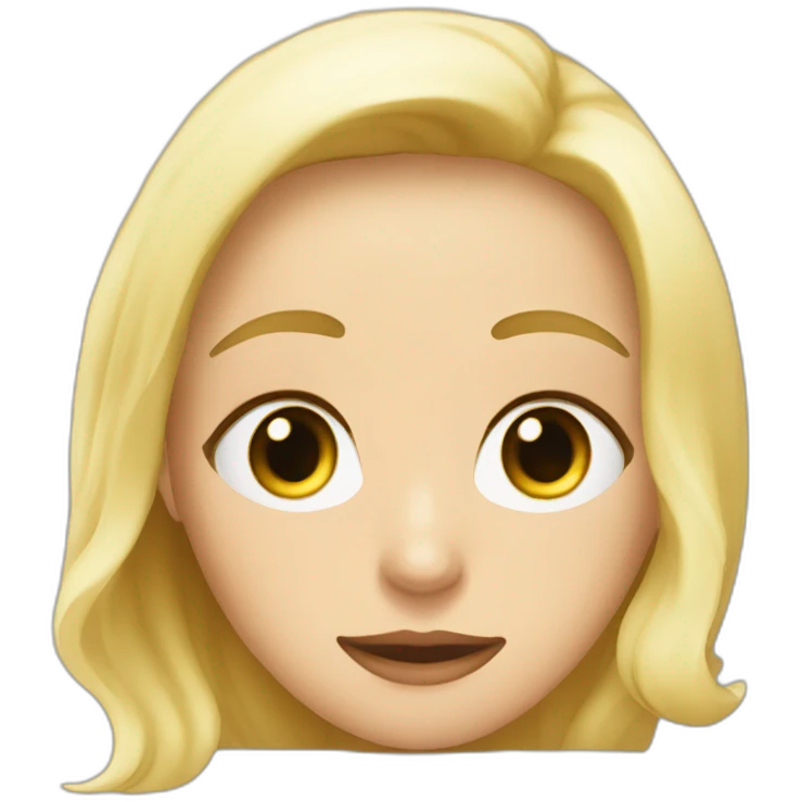 persona blanca mirando al sudeste rubia, ojos celestes emoji