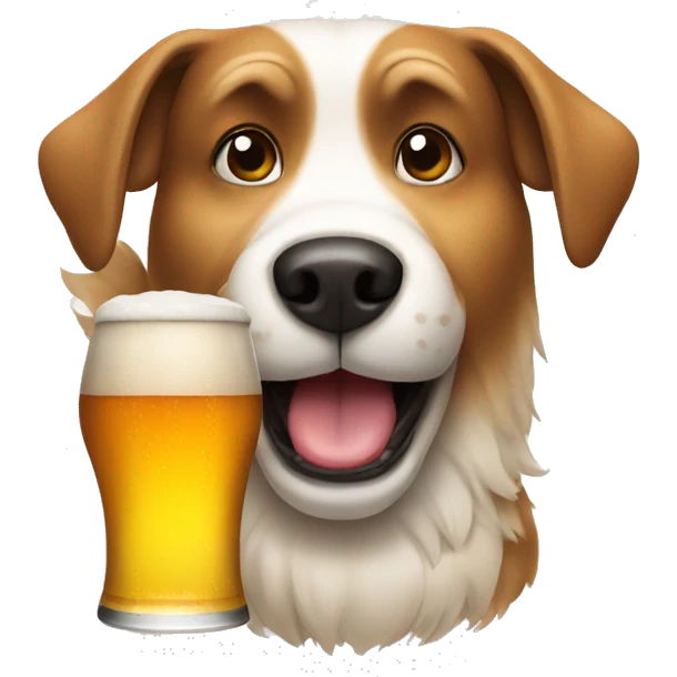 Dog with a beer emoji