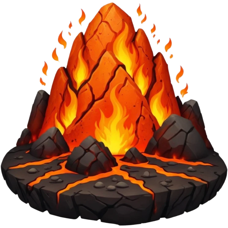 mars with fire and lava on it emoji