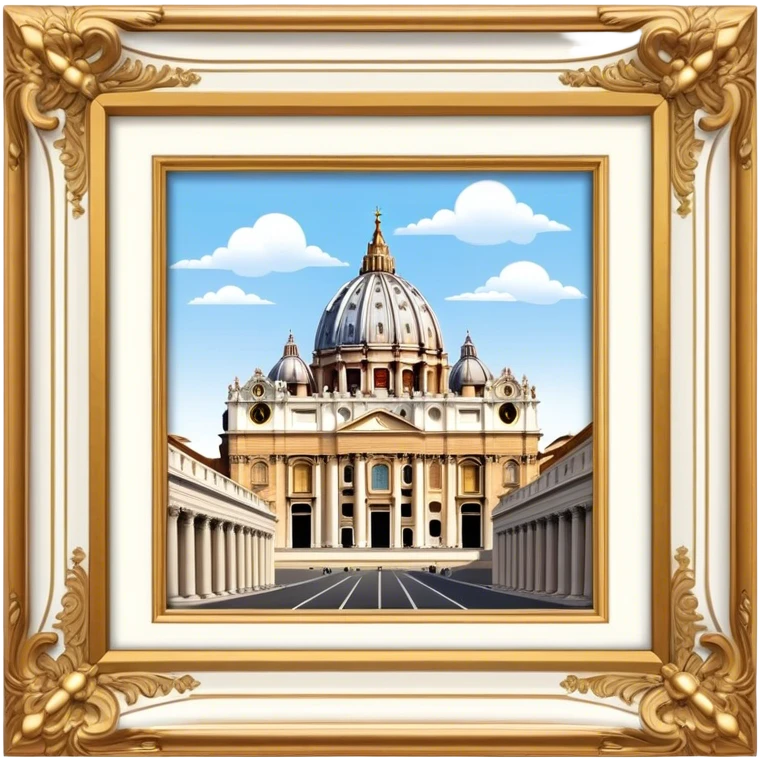 Cinematic Realistic St. Peter's Basilica Landmark Emoji, depicted with majestic, ornate architecture rendered with lifelike detail and regal lighting. emoji