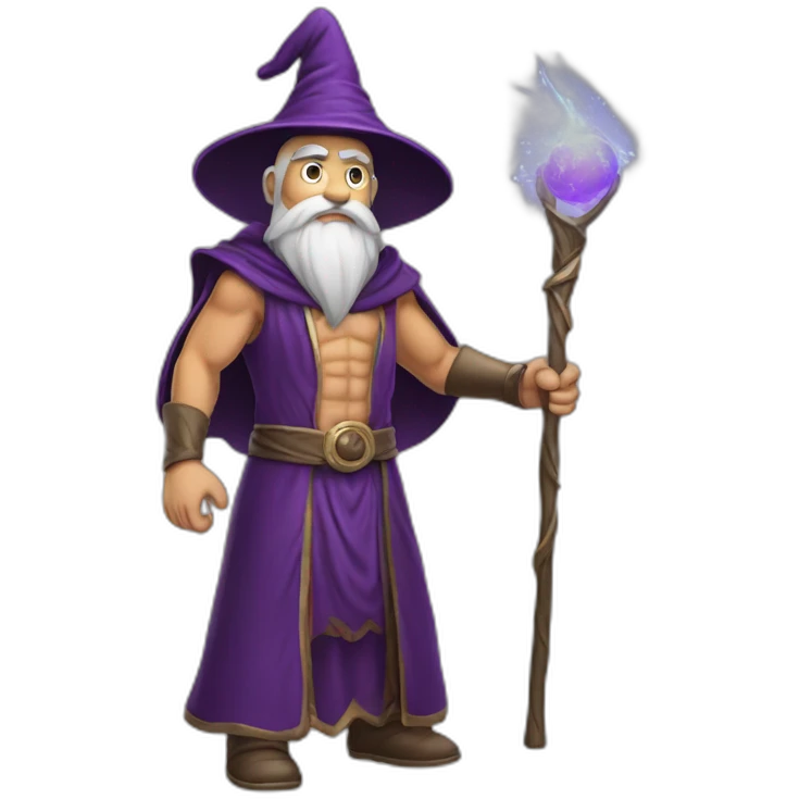 muscular-wizard-wearing-wizard-hat-and-robe emoji
