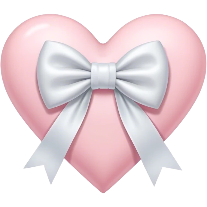 Pastel pink heart with white bow emoji