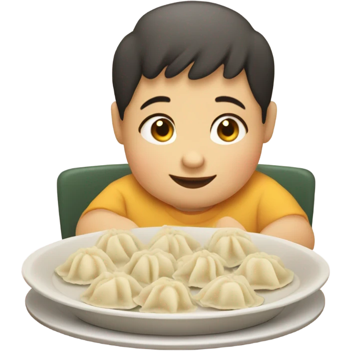 fat kid eating dumplings  emoji