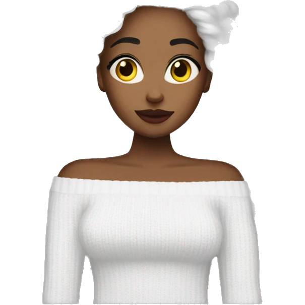 A white off-shoulder sweater emoji