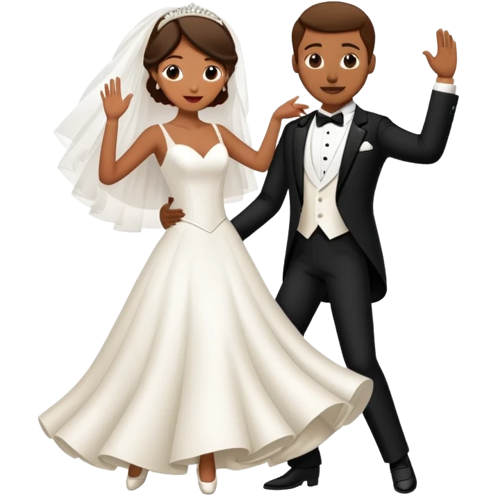 bride and groom dancing emoji