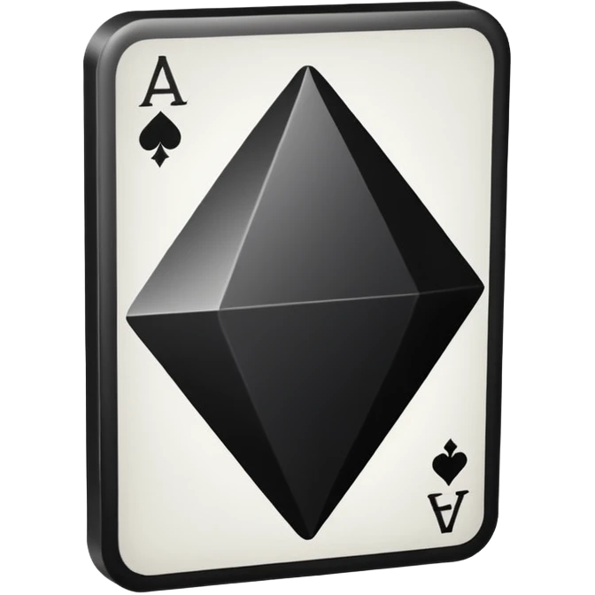 3d diamond shape matte black. diamond shape like on a playing card emoji