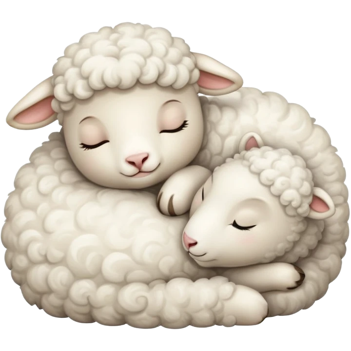 Little lamb sleeping  emoji