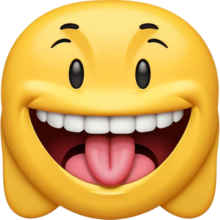 smily face with tongue folded onto teeth emoji