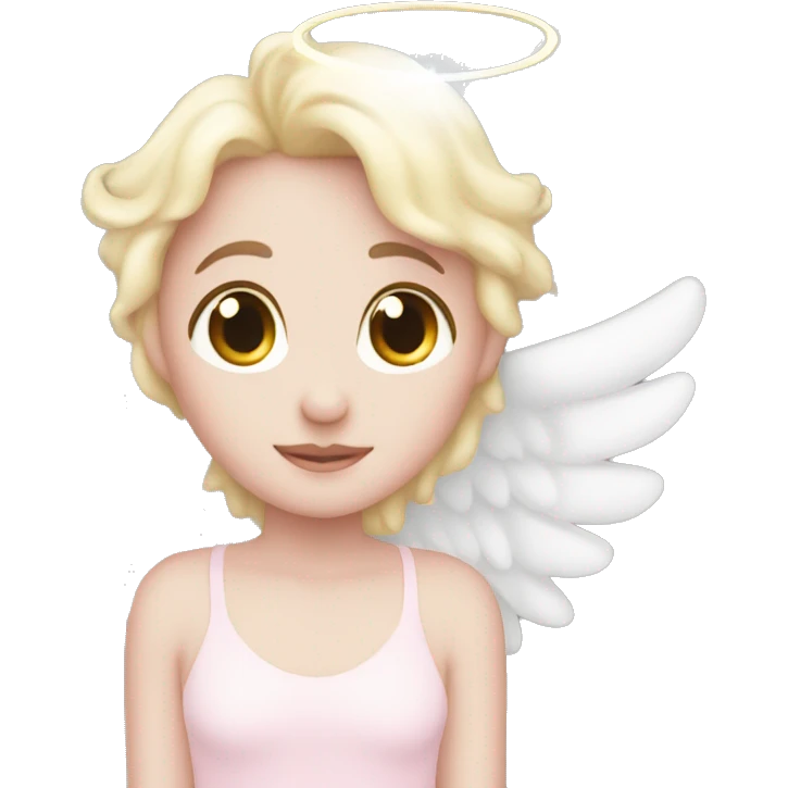 Light pink star with white angel wings emoji