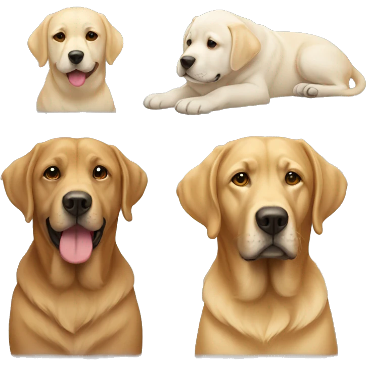 2 golden and 2 labs  emoji
