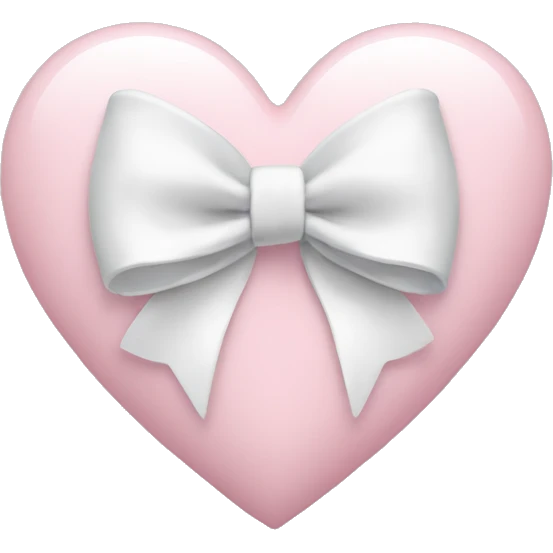 light pink heart with white gold bow emoji