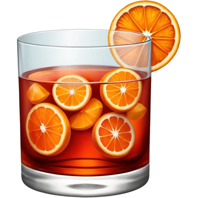 Mach mir einen Negroni Cocktail - wo nur eine Orangenscheibe im Glas zu sehen ist und kein Strohhalm  emoji