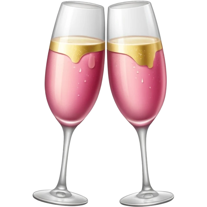 champagne glasses with pink meat champagne giving cheers emoji