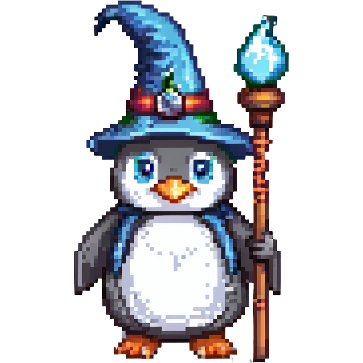 A penguin wizard emoji