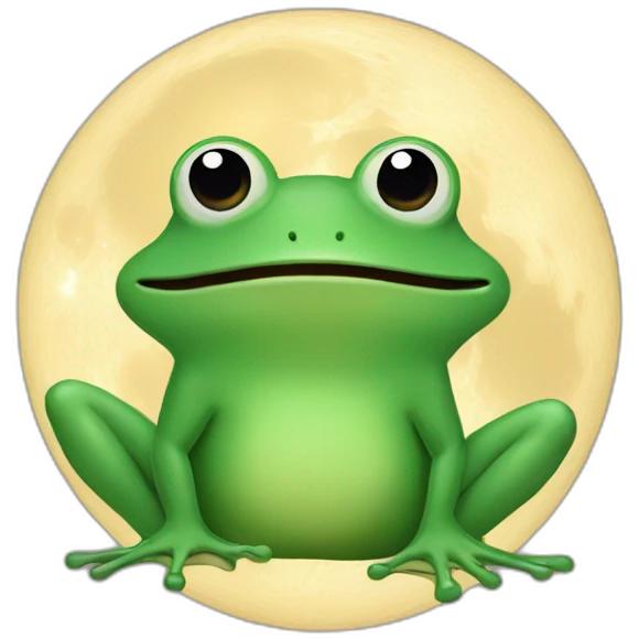 Man in the moon and a frog emoji