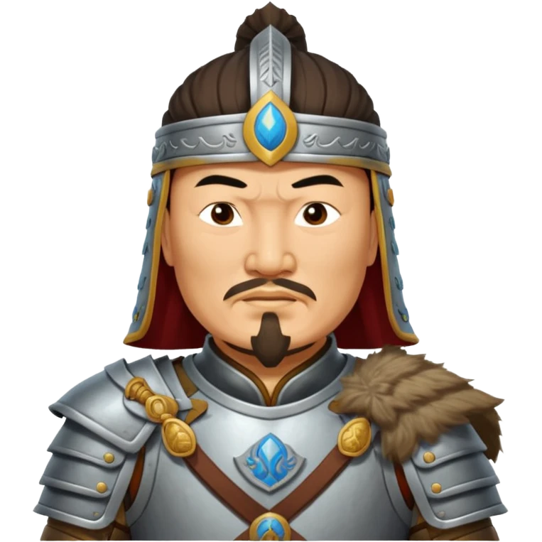 portrait of Genghis Khan in armor rotated 45 degrees to the right emoji