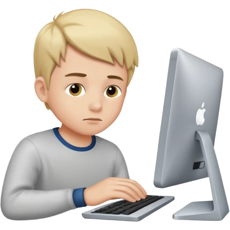 boy working on computer emoji