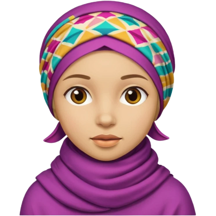 Une fille qui porte une foulare de son tete sans détails de visage  emoji