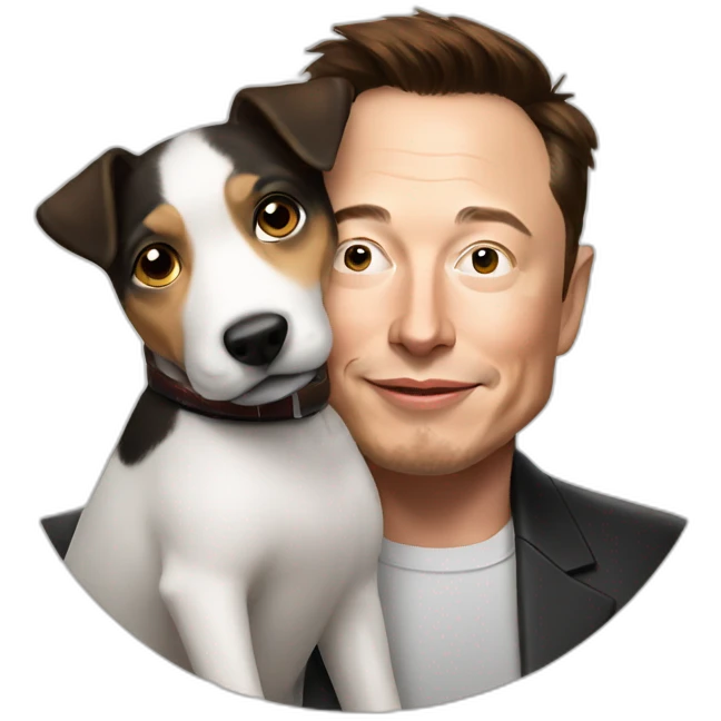 Elon musk with dog emoji