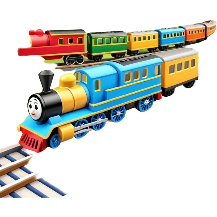 Toy Trains in a railway track  emoji