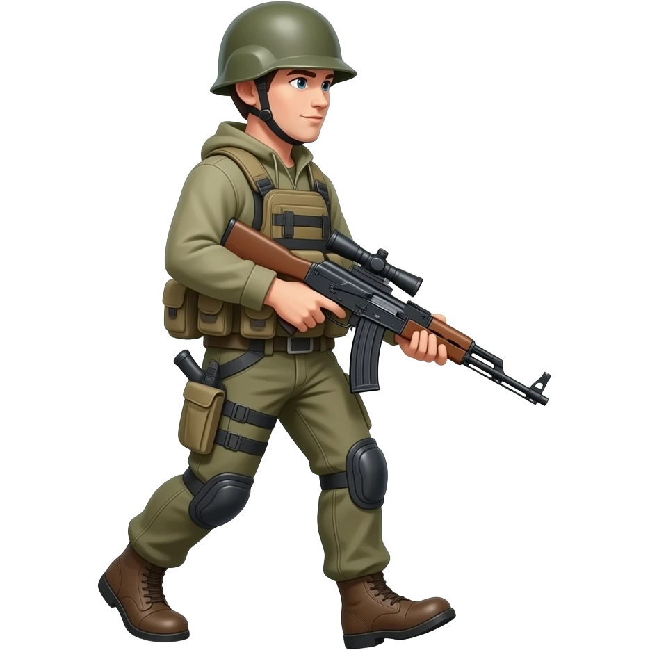 Walk with rifle emoji