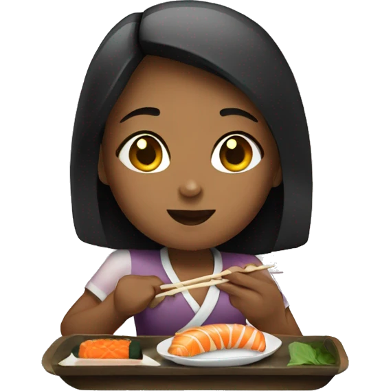 Girl eating sushi emoji