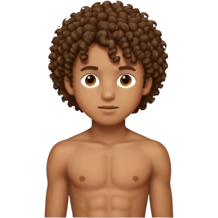 chico moreno de 15 años con rulos y abdomen marcado emoji
