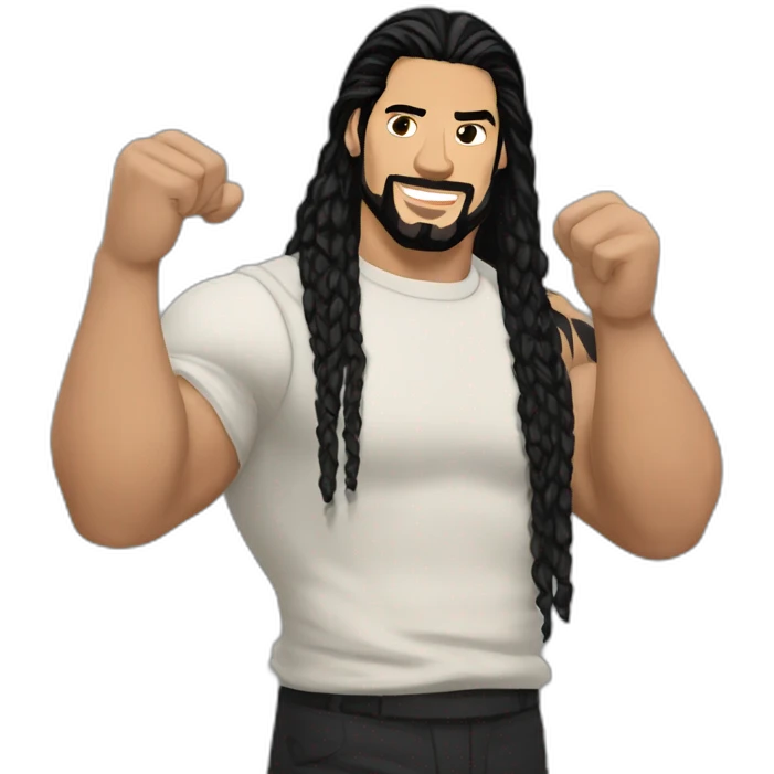 Roman reigns with finger on the top emoji