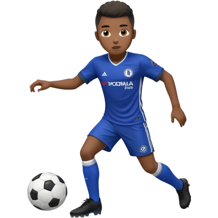 Black chelsea fc player shooting emoji