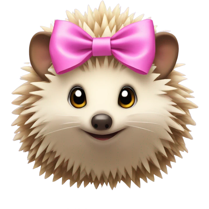 hedgehog with a pink bow emoji