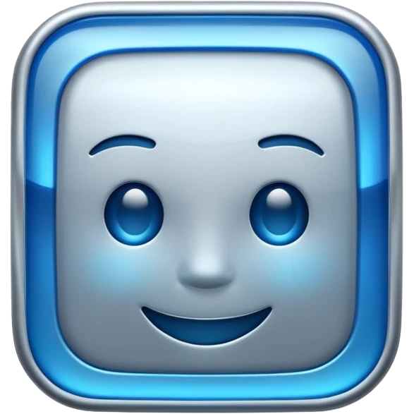 glowing chip AI emoji icon, smiling face emoji