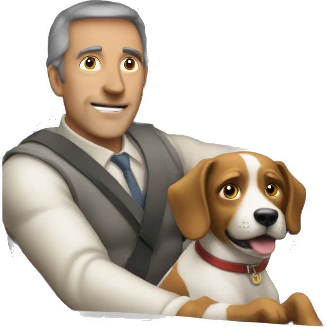 Man Drive old car in public with dog in front emoji