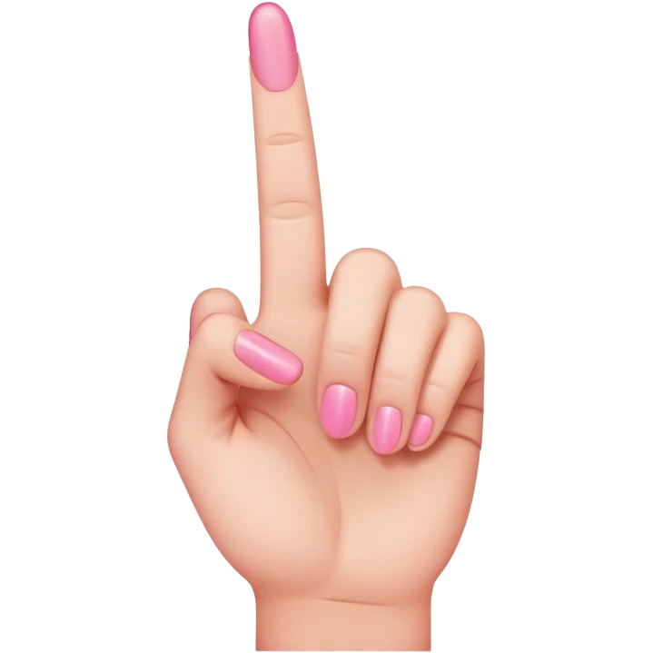 Pink middle finger emoji