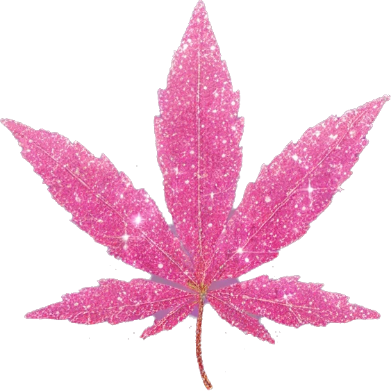 pink sparkly weed leaf  emoji