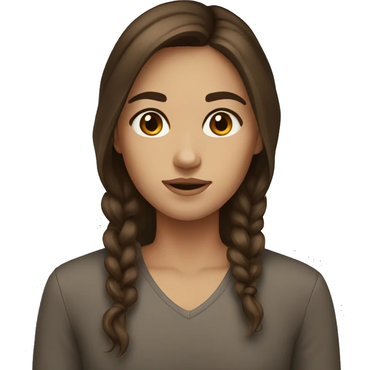 Brown hair brown eye girl  emoji