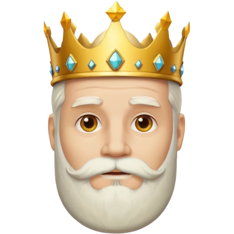 Homem barba branca coroa na cabeça emoji