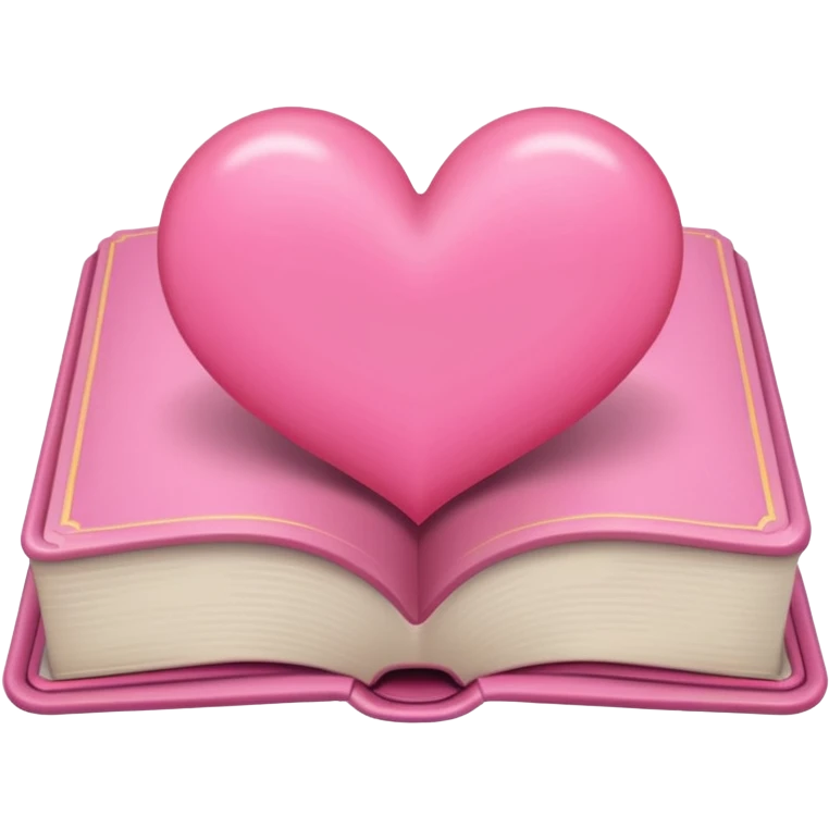 pink book with pink heart emoji