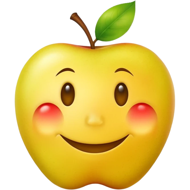 horny yellow apple smiley face emoji