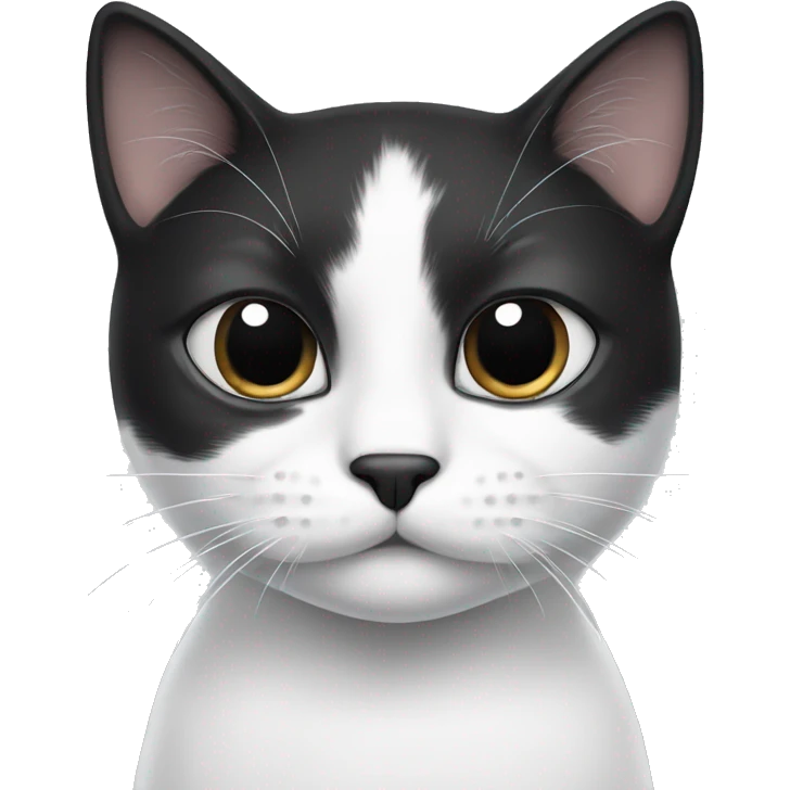White cat with black patches  emoji
