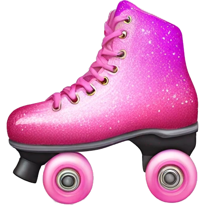 Pink ombre roller skate with glitter  emoji