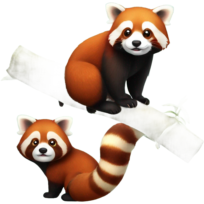 Red panda with friend emoji