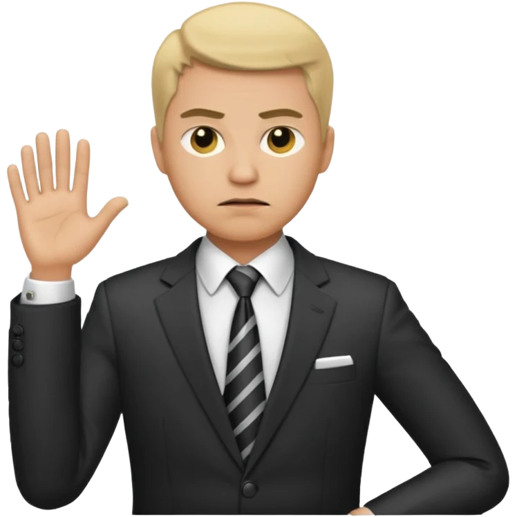 ligth man with a disgusted face full body emoji