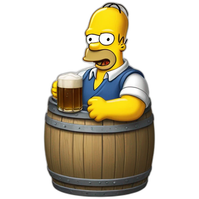 Hommer simpson buvent une bierre emoji