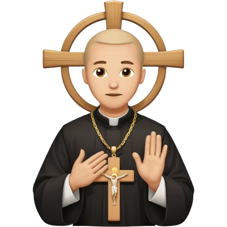 Orthodox Christian priest crossing himself with the movement of the Cross outlined emoji