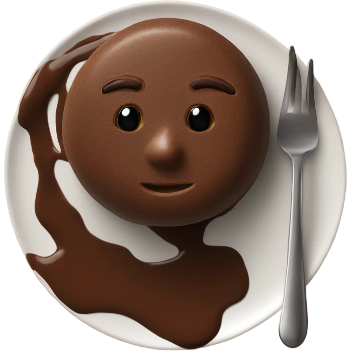 chocolate quenelle on plate emoji